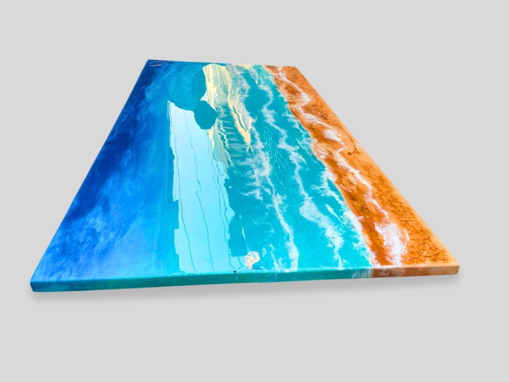 Handmade Epoxy Resin Ocean Beach Coffee Table Custom Order 